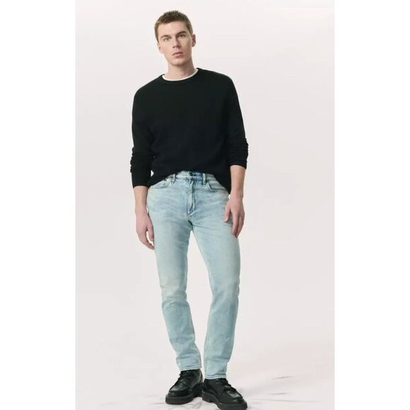 Rag & Bone Mens Fit 2 Slim Button Fly USA Made Jeans Size 31 Blue Bleach SP EXC